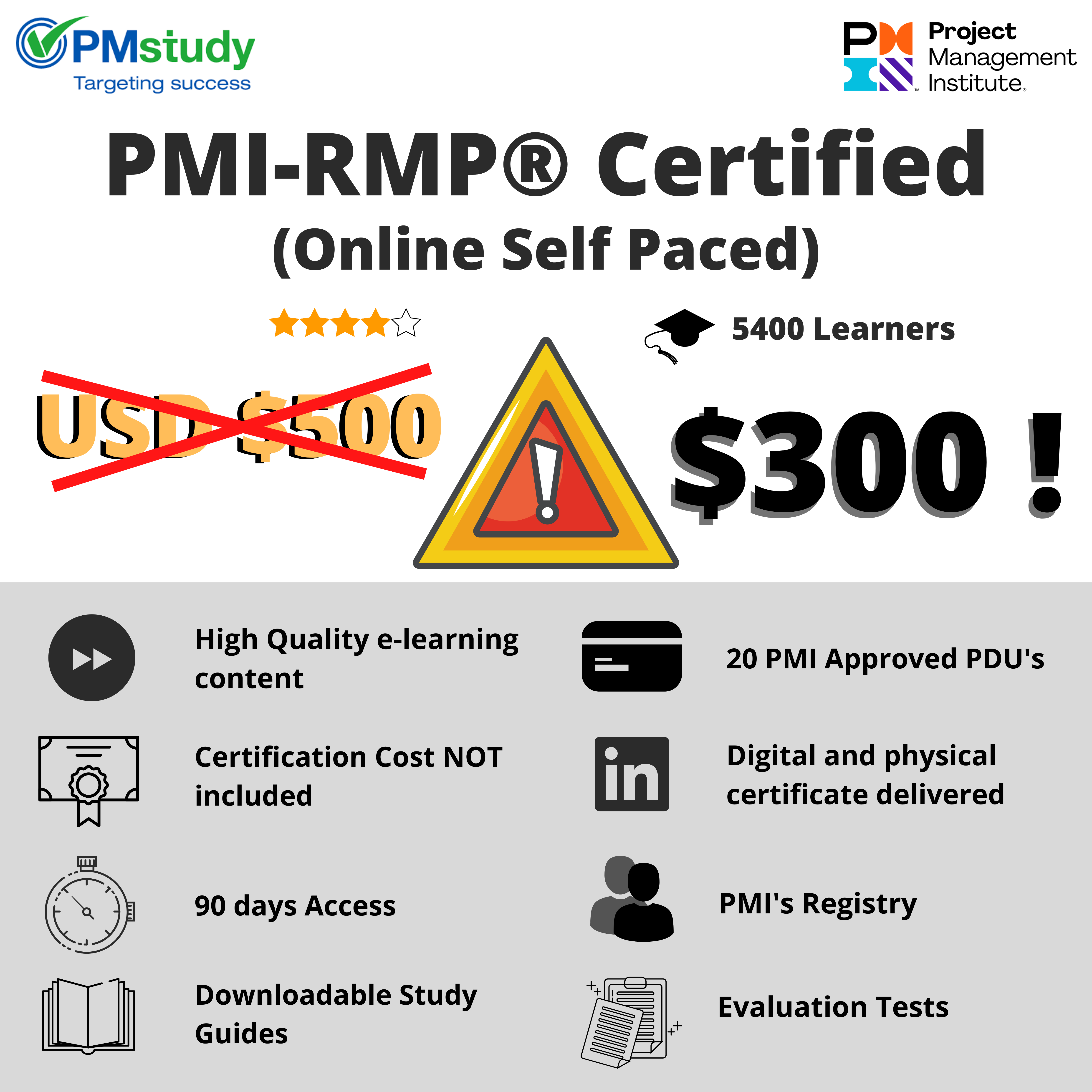 PMIRMP 300 voucher iCertify Training